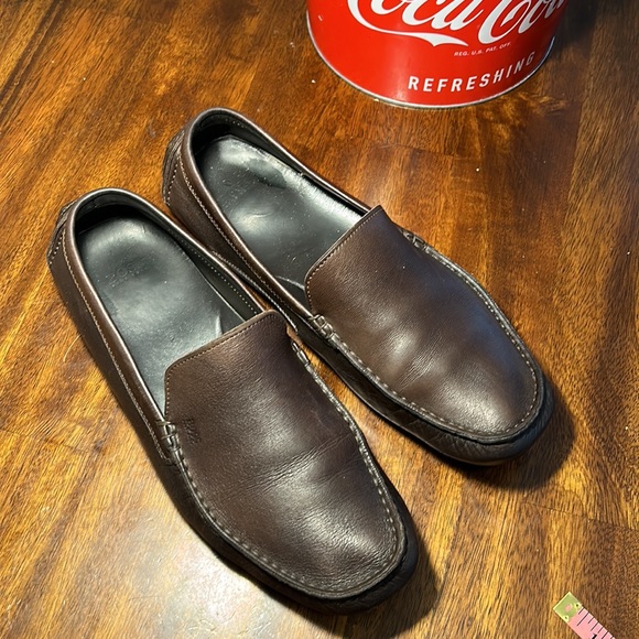 HOGO BOSS BROWN LEATHER DRIVER MOCCASIN. - Picture 5 of 12
